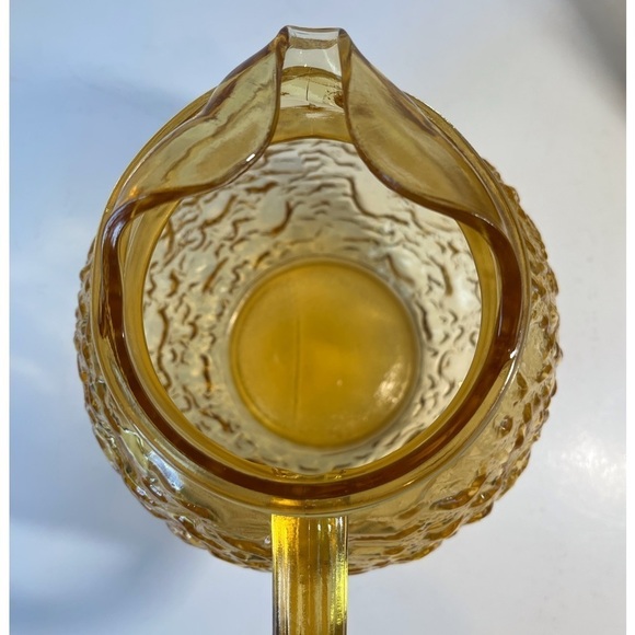 Mid Century Anchor Hocking Milano Lido Honey Gold Pitcher with 5 Glasses - Picture 7 of 12